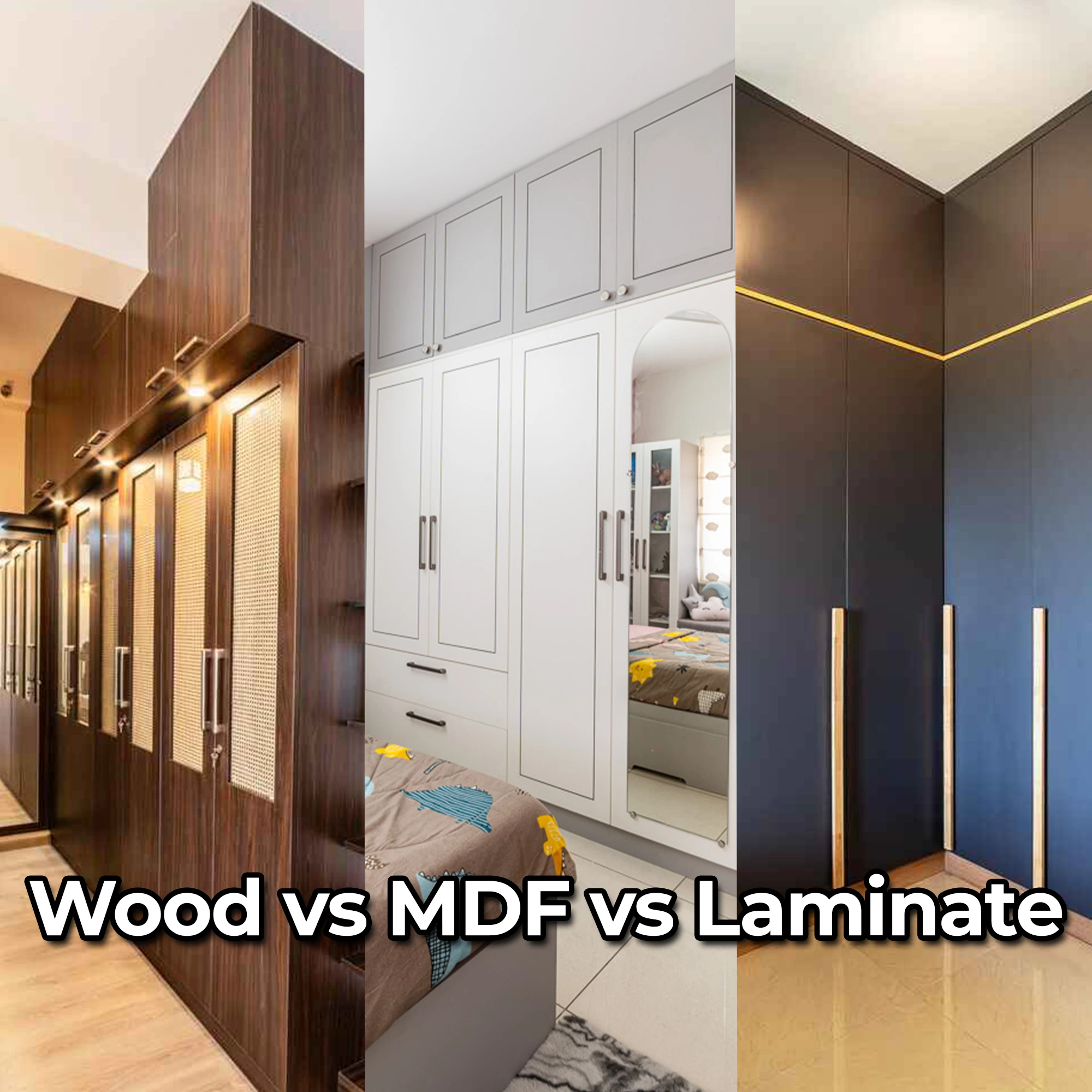 Wood vs. MDF vs. Laminate: What’s Best For Your Wardrobe Design?