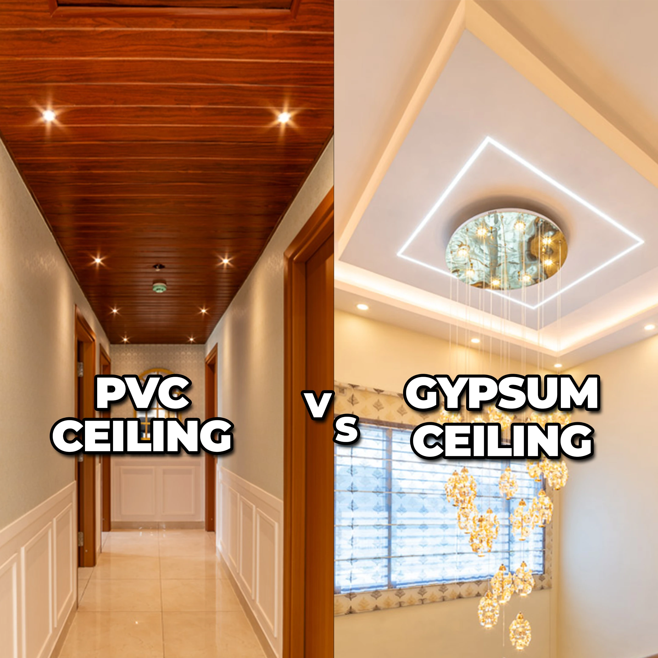 Gypsum False Ceiling vs PVC False Ceiling – Which is Better?