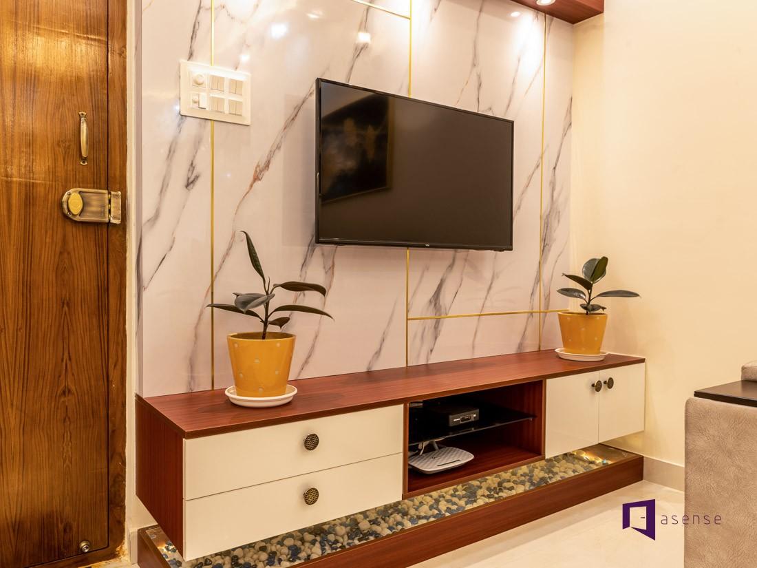 TV Unit Designs with Shelves for Display and Storage